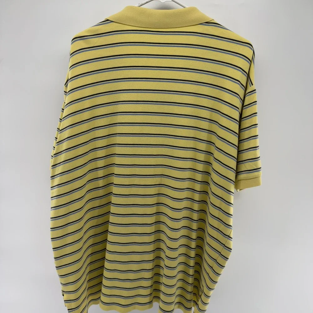 Polo Ralph Lauren‎ Mens Yellow Striped Short Sleeve Polo Shirt Cotton XL